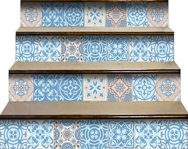 4" X 4" Ocean Blue Mosaic Peel And Stick Removable Tiles N270-390803
