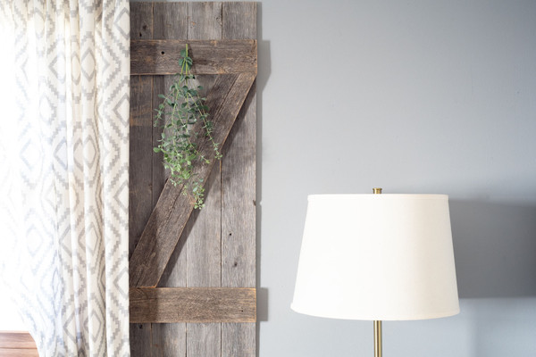 Set of Two 36" X 14" Gray Solid Wood Wall Decor N270-380348