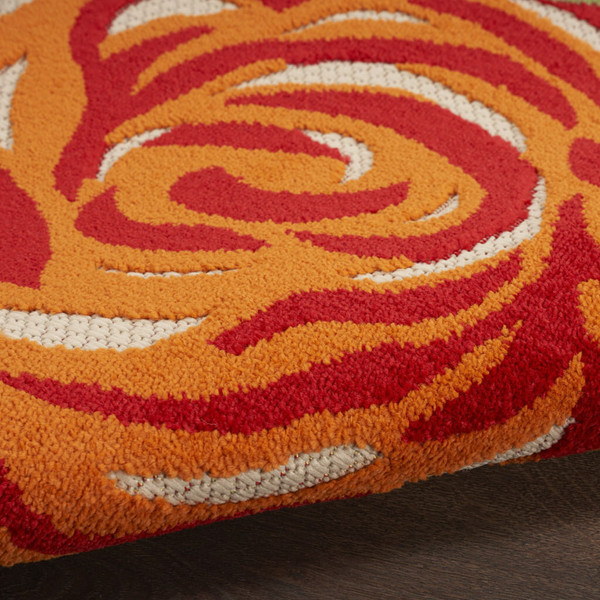 3' X 4' Blue and Orange Floral Power Loom Area Rug N270-527631