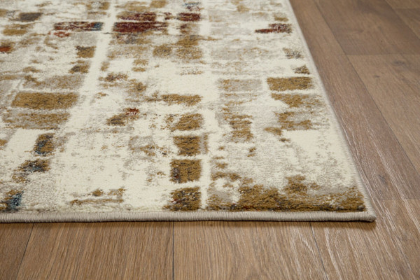 8' Natural Round Abstract Area Rug N270-475603