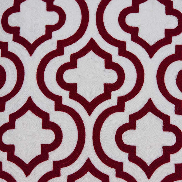 20" X 7" X 20" Transitional Red And White Accent Pillow Cover With Poly Insert N270-334133