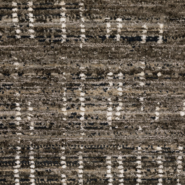 8' X 11' Charcoal Grey Grey Ivory Tan And Brown Abstract Power Loom Stain Resistant Area Rug N270-509539