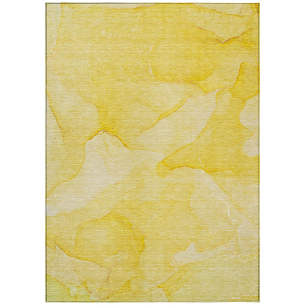 5' X 8' Gold Abstract Washable Non Skid Indoor Outdoor Area Rug N270-559861
