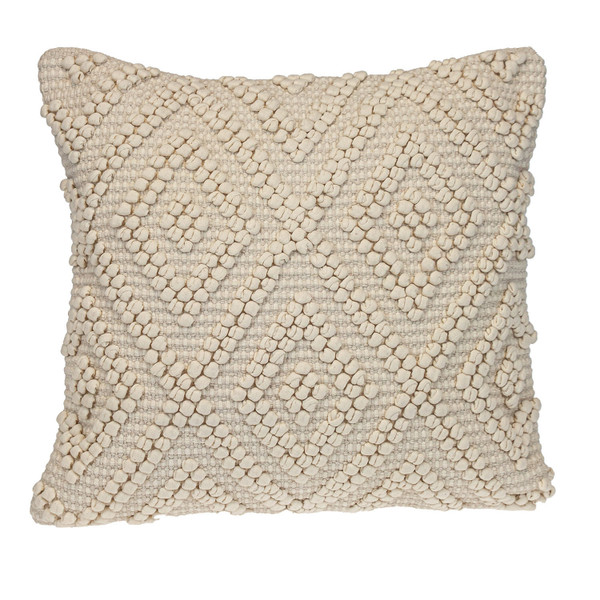 20" Off White Geometric Cotton Throw Pillow N270-529306