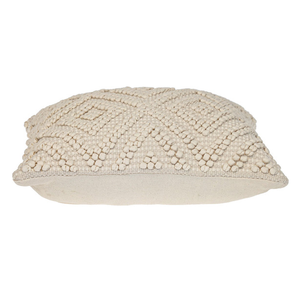 20" Off White Geometric Cotton Throw Pillow N270-529306