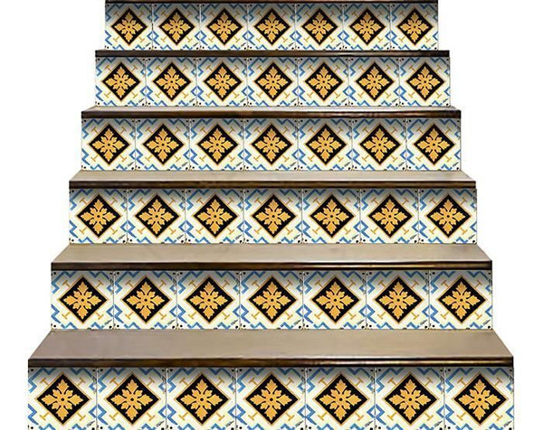 6" x 6" Gold Snowflake Peel and Stick Removable Tiles N270-400486
