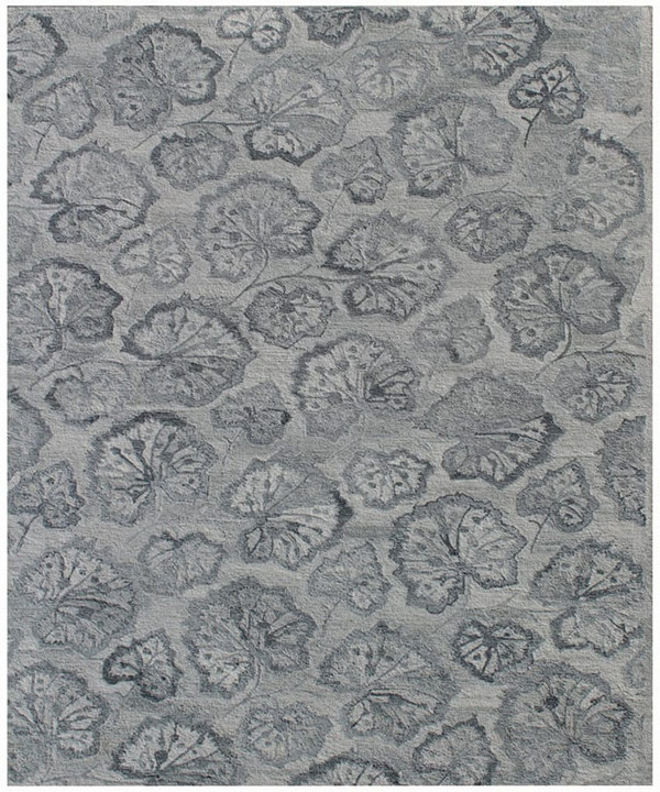 9' X 12' Silver Floral Hand Tufted Non Skid Area Rug N270-564803