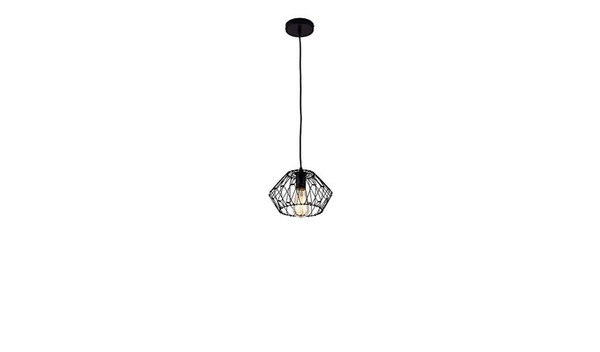 Black Metal Cage Modern Industrial Single Bulb Hanging Pendent Light N270-482739
