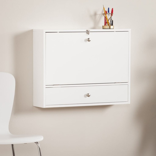 26" White Wall Mounted Floating Desk N270-402014