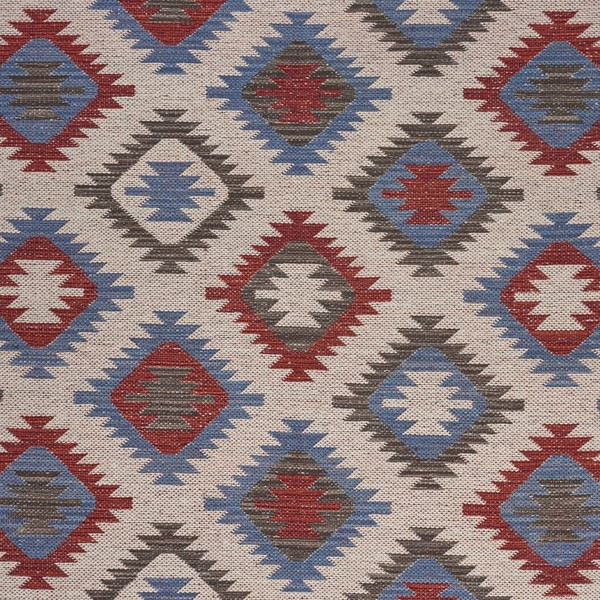 3' x 5' Red and Blue Geometric Diamonds Area Rug N270-395476
