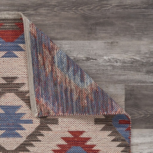 3' x 5' Red and Blue Geometric Diamonds Area Rug N270-395476
