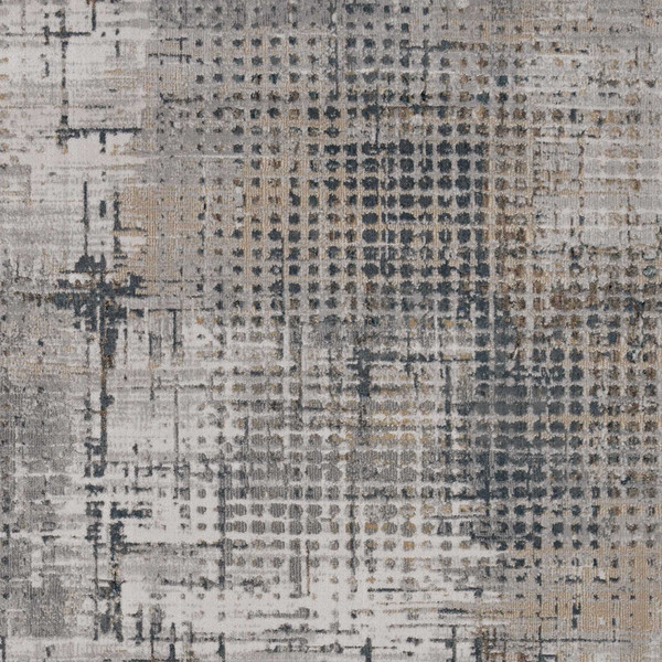 8' X 11' Ivory Navy and Gray Abstract Area Rug N270-374873