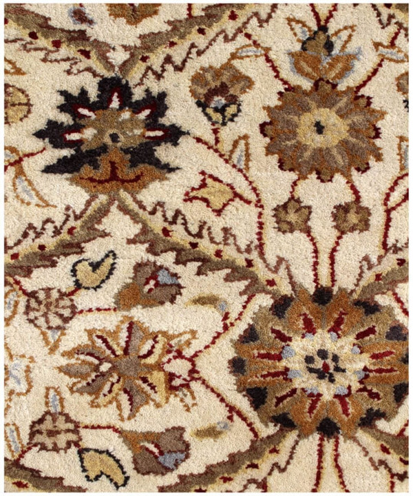 5' X 8' Ivory and Black Oriental Hand Tufted Non Skid Area Rug N270-558175