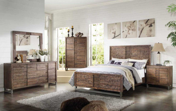 Reclaimed Oak Finish Rectangular Mirror N270-285869