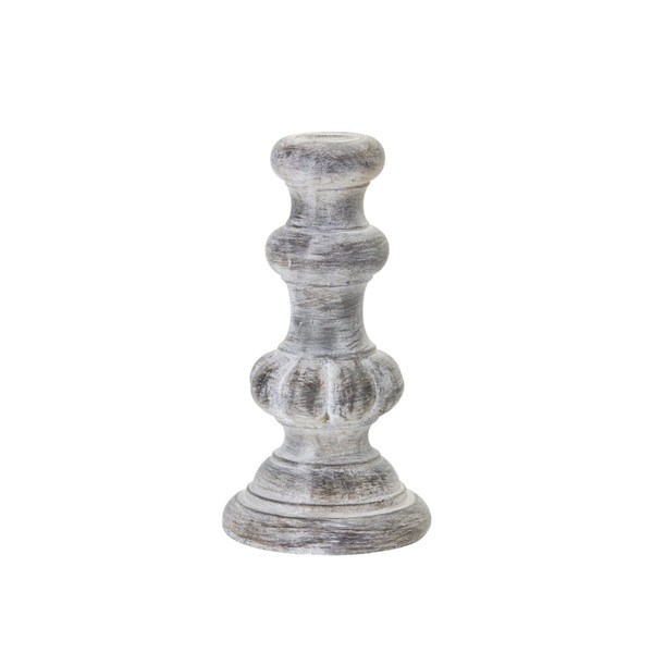 Set of Four White Washed Resin Tabletop Candle Sticks N270-517605