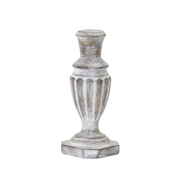 Set of Four White Washed Resin Tabletop Candle Sticks N270-517605