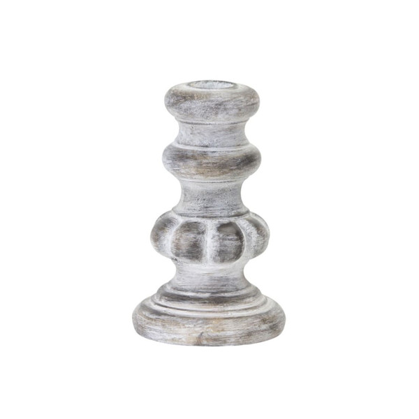 Set of Four White Washed Resin Tabletop Candle Sticks N270-517605