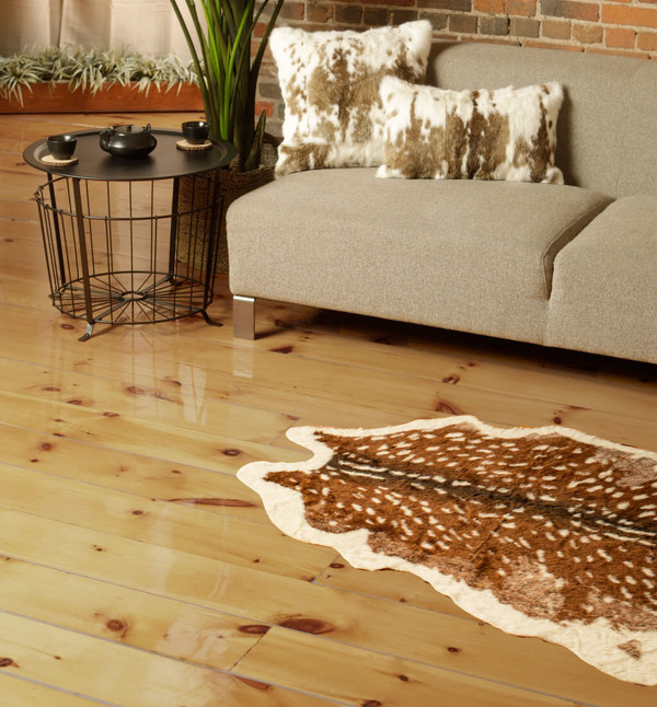 4' X 5' Off White And Brown Faux Cowhide Non Skid Area Rug N270-476680