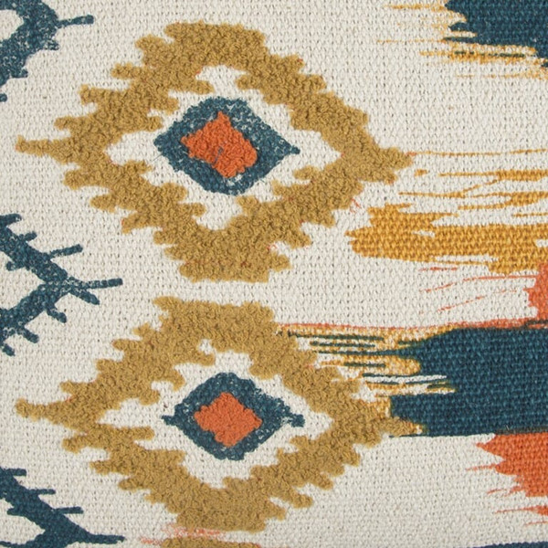 Blue Mustard Ikat Pattern Throw Pillow N270-403254