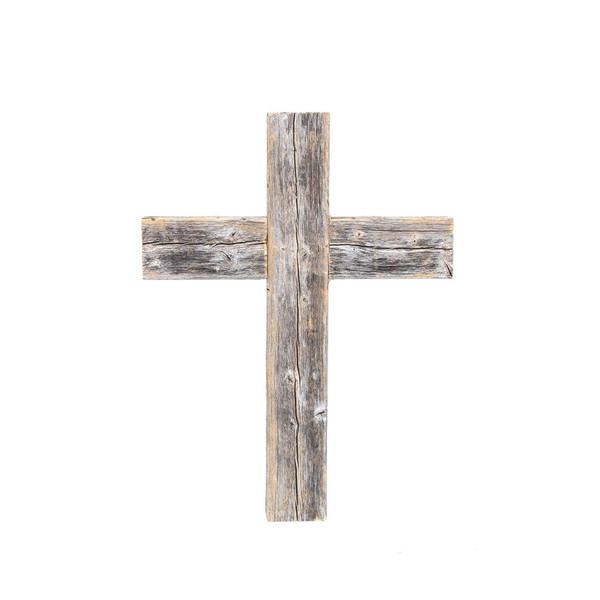 Rustic Weathered Grey Reclaimed Wood Cross Decoration N270-380343