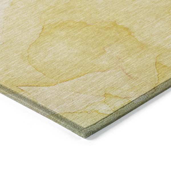 2' X 8' Gold Abstract Washable Non Skid Indoor Outdoor Runner Rug N270-559858
