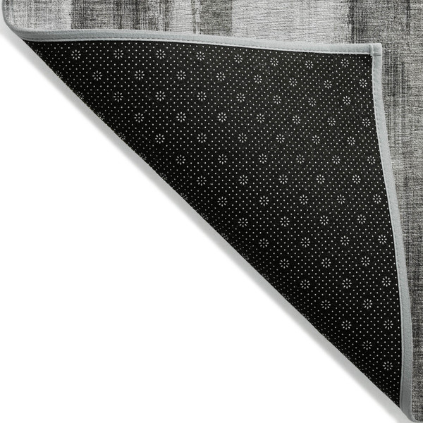 3' X 5' Gray and Black Abstract Washable Non Skid Indoor Outdoor Area Rug N270-563604