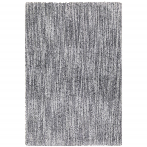10' X 13' Grey Shag Power Loom Stain Resistant Area Rug N270-507842