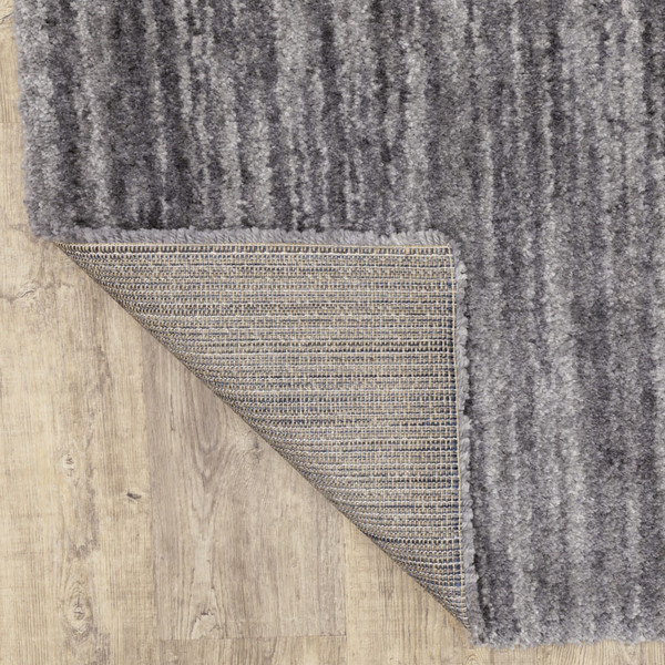 10' X 13' Grey Shag Power Loom Stain Resistant Area Rug N270-507842