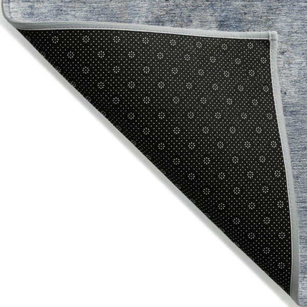 3' X 5' Blue Abstract Washable Non Skid Indoor Outdoor Area Rug N270-564236