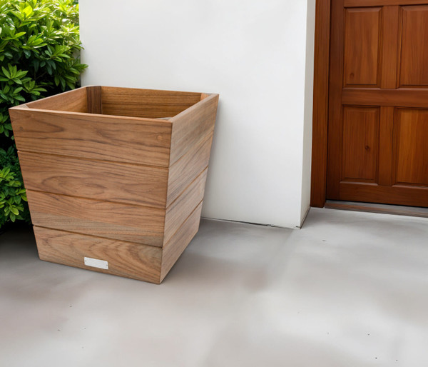 12" Brown Wood Indoor Outdoor Square Planter Box N270-476246