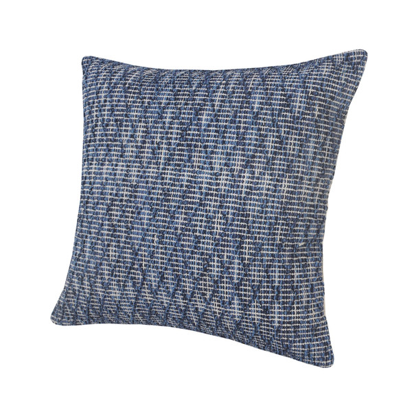 20" X 20" Blue 100% Cotton Geometric Zippered Pillow N270-516884