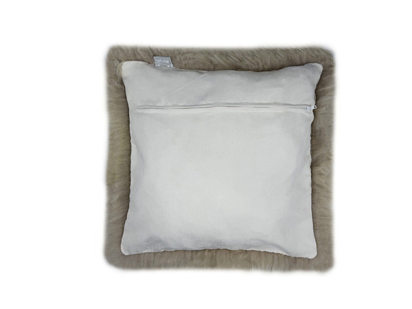 18" Taupe Sheepskin Throw Pillow N270-388606