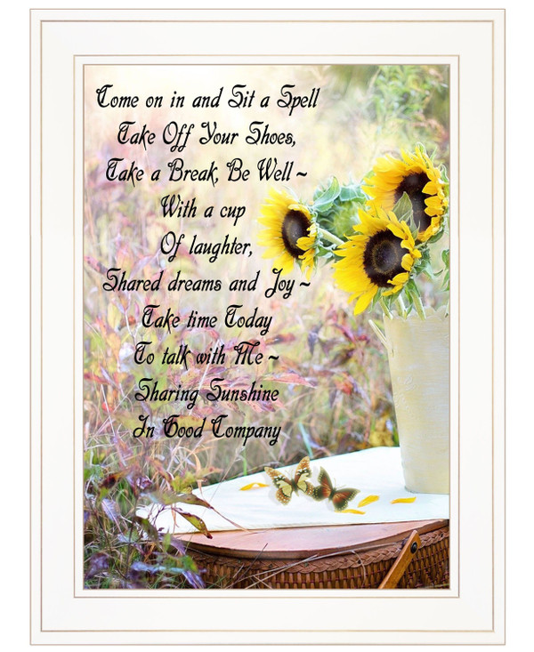 Sharing Sunshine 2 White Framed Print Wall Art N270-407463