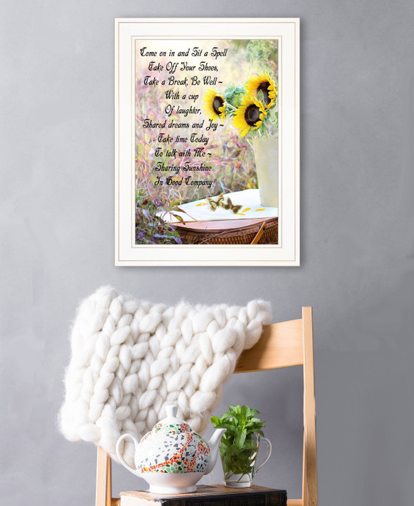 Sharing Sunshine 2 White Framed Print Wall Art N270-407463