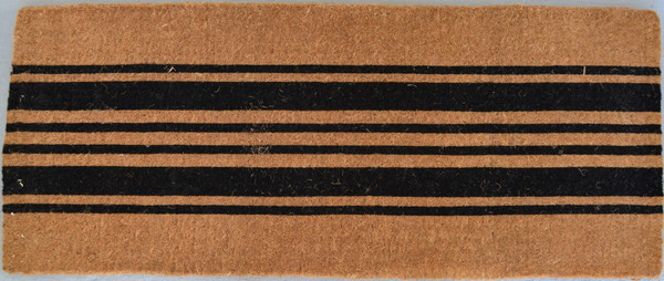 24" X 60" Brown and Black Coir Striped Outdoor Door Mat N270-573922