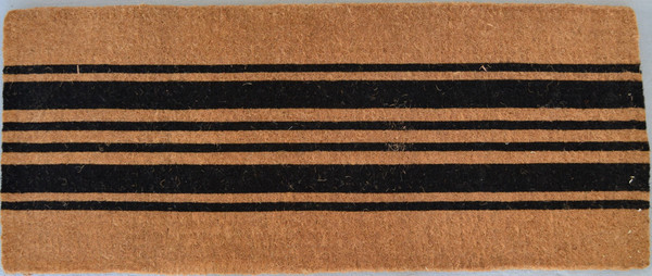 24" X 60" Brown and Black Coir Striped Outdoor Door Mat N270-573922