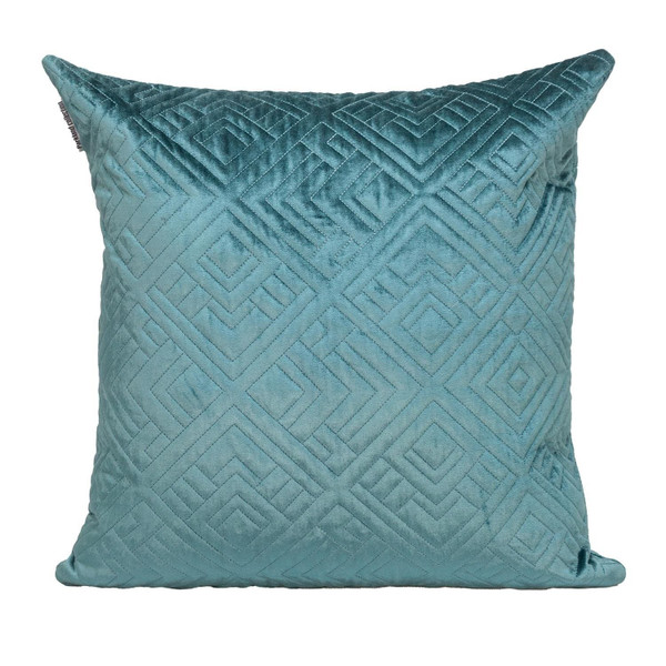 20" Teal Cotton Blend Throw Pillow N270-402862