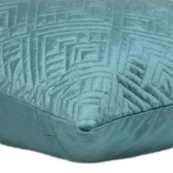 20" Teal Cotton Blend Throw Pillow N270-402862