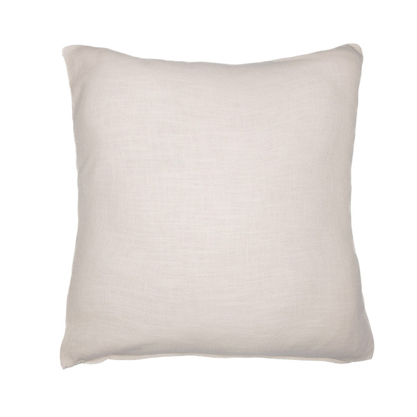 24" Ivory Geometric Cotton Blend Throw Pillow With Embroidery N270-549431