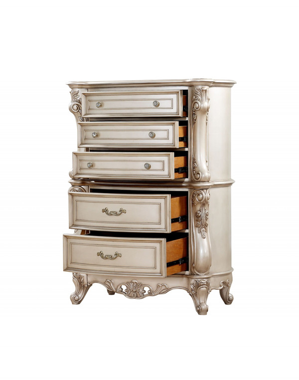 21" X 42" X 56" Antique White Wood Chest N270-347177