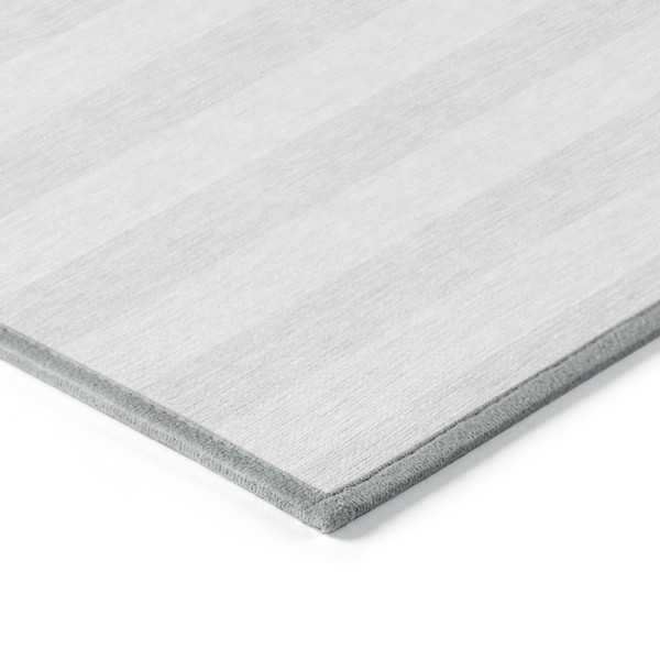 2' X 8' Ivory Striped Washable Indoor Outdoor Runner Rug N270-560853
