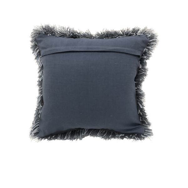 18" X 18" Blue Polyester Zippered Pillow With Shag N270-516761