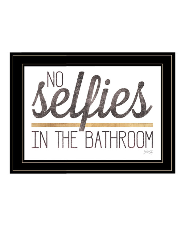 No Selfies in the Bathroom 6 Black Framed Print Bathroom Wall Art N270-408132