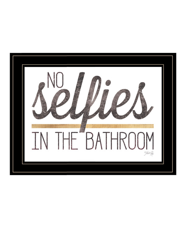 No Selfies in the Bathroom 6 Black Framed Print Bathroom Wall Art N270-408132