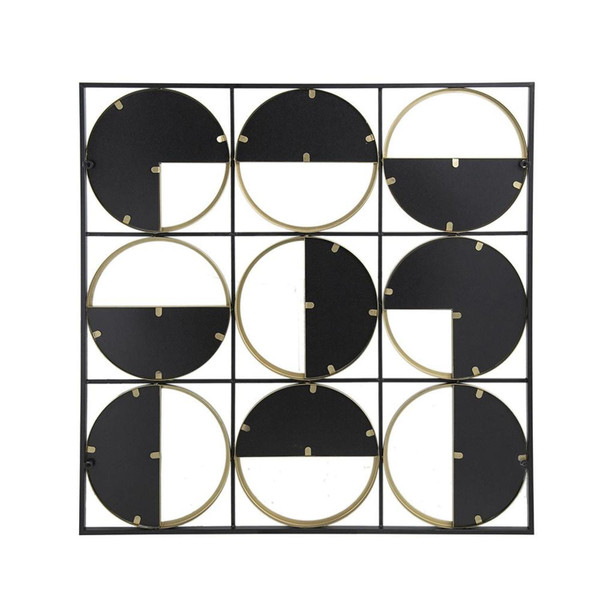 36" Black and Gold Square Iron Framed Accent Mirror N270-485109