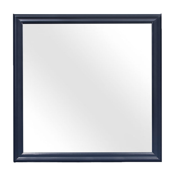 38" Blue Square Wood Framed Accent Mirror N270-482394