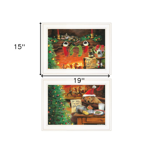 Set Of Two Ive Been A Good Boy 1 White Framed Print Wall Art N270-407203