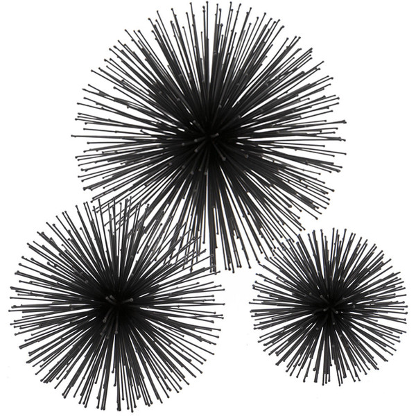 10" Black Iron Decorative Orb Tabletop Sculpture N270-480034