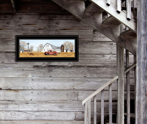 Autumn On Farm 2 Black Framed Print Wall Art N270-404562