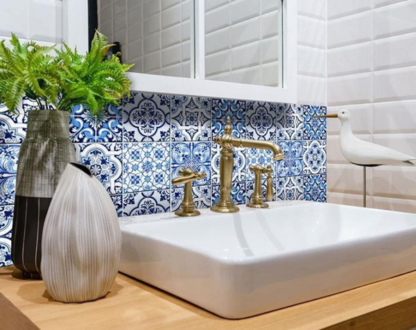 6" X 6" Azul Multi Mosaic Peel and Stick Tiles N270-400327